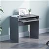 Vida Designs Huby - Scrivania compacta per PC e laptop, per studio e ufficio, con vassoio per tastiera, grigio