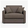 Generico Poltrona Letto Salvaspazio con Materasso 18 cm - Vari Colori e Tessuti (Fango)