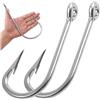 Zqemy Ami da pesca in acqua salata, 10 pezzi, in acciaio inox, Big Game J | Ami extra forti in acciaio inox 420 per squalo, tonno, spada e pesce gatto