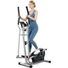 Dripex Ellittica da Casa Silenziosa, Ellittica Professionale con Volano 6 kg, 16 Livelli di Resistenza, Sensore Battito Cardiaco, Display LCD, Ellittiche per Casa per Allenamento Cardio (Blu pallido)