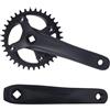 FACULX Pedivella MTB 170mm Lega Leggera per Bici | Denti larghi e stretti, previene caduta , 32-38T opzioni, per spessore 4mm, design rotondo nero