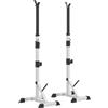 HOMCOM Set 2 Supporti Bilanciere in Acciaio 136-176cm Argento e Nero | Rack Bilanciere Regolabile, Supporto dei Dischi Palestra, 3 Ganci, Portata 200 kg