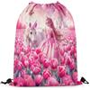 Generic Zaino con Coulisse D Unicorn Princess Tulip Flowers Love Zaino Sportiva | quotidiano 36x42cm Borsa con coulisse Carino Sport String Zaino per nuotare sport uomo e donna