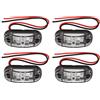 Domary Luci di Posizione Laterali a LED 12V PC ABS per Yacht | 2 LED Super Flux, IP67, Durata 30000 Ore, Filo Nero Negativo Filo Rosso Positivo