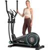 THERUN Ellittica da Casa Silenziosa, 16 Livelli di Resistenza Magnetica, Supporta fino a 120 kg, Display LCD, Allenamento Cardio e Corpo Completo
