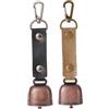 Monetais 2 campanelli per orsetti per escursionismo, portachiavi vintage con campana per orsi con silenziatore magnetico, attrezzatura da campeggio anti-smarrimento per zaino da pesca per escursionismo di sop