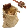 Graceever Borsa pieghevole in tela e pelle sintetica in poliuretano, colore cachi | Cintura impermeabile Bushcraft, chiusura a coulisse, 21,5 x 22,5 cm, funghi e caccia