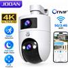 JOOAN Telecamera PTZ WiFi 4K 8MP per Esterni con Doppio Schermo, Zoom 5X, Telecamera IP per Sicurezza Domestica, Visione Notturna a Colori, Videosorveglianza CCTV
