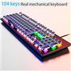 WHXMSH (. Tastiera meccanica retrò punk blu nero marrone interruttore 104 tasti tastiere da gioco cablate USB retroilluminate RGB per giocatori PC portatili