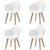 EGOONM Set di 2/4 Sedie da Pranzo con Braccioli, Design Minimalista Retrò Moderno, Gambe in Plastica e Faggio per Sala da Pranzo, Cucina, Soggiorno