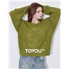 Toyouth TOYOTUH Maglione lavorato a maglia da donna 2025 Primavera Nuovo modello floreale Cavallo peloso Manica lunga Pullover stile pigro Top