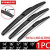 pinmoap Spazzola tergicristallo per auto Gancio universale a forma di J/U Spazzola tergicristallo a tre stadi Striscia di gomma naturale 14"16"17"18"19"20"21"22"24"