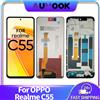 AUMOOK 6.72 "IPS LCD Per OPPO Realme C55 RMX3710 Display LCD Touch Screen Digitizer Assembly Con Telaio Schermo LCD parti di ricambio