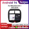 Hizpo 2Din 10.1 pollici Android13 autoradio per Mitsubishi ASX 1 2010 - 2018 Auto CarPlay GPS 4G BT SWC RDS DSP UI7862 360 fotocamera