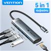 Vention Hub USB C 5 in 1 4K 60Hz HDMI, Hub USB 3.0, Adattatore Docking Station Multiporta PD 100W per MacBook, Dell, iPhone, iPad, Android