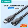 SAMZHE Cavo di ricarica rapida PD da 100 W Linea dati maschio-femmina Cavo video 4K a 60 Hz Cavo di prolunga USB 3.2 Gen 2 tipo C da 20 Gbps per PC