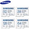 SAMSUNG Scheda di Memoria MicroSD 64G U1 A1 V10/128GB 256GB 512GB A2 MicroSDXC/TF Schede Flash UHS-1 U3 V30 4K Per Il Telefono Drone Della Macchina Fotografica