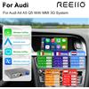 REEIIO Adattatore per interfaccia wireless Carplay e Android Auto per Audi A4 B8, A5, Q5 (2009-2016), con Bluetooth, navigazione GPS e sistema di assistenza alla guida.