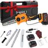 Grenintol Motosega a batteria da 6'' Grenintol 6000mAh Oliatore automatico Sega elettrica Taglio albero e scale da giardino