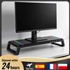 HGTUGO Supporto per Monitor con Ripiano, Pieghevole e Regolabile in Altezza, in ABS, con Cassetto Portaoggetti e Supporto per Tablet/Telefono