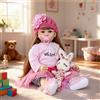 NONE Bambola Reborn da 22 Pollici, Bambola Realistica Neonata con Tutù Rosa, Ciuccio e Coniglietto di Peluche Abbinato, Bambola Reborn Morbida e Realistica, Regalo Perfetto per Bambini, Collezione e Gioco