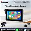 srnubi Sistema di monitoraggio della pressione dei pneumatici (TPMS) per ruote anteriori e posteriori + telecamera AHD 1080P integrata, schermo di navigazione GPS per moto Srnubi da 5/7 pollici, impermeabile