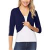 Gyabnw Cardigan Corto Donna Bolero Donna 3/4 Maniche Lavorato a Maglia Elegante Cotone Corto con Scollo a V, Adatto per Bretelle, Gonna Lunga,Gilet, Jeans, Gonne alla Moda