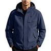 Generic Giacca da corsa da uomo, leggera, impermeabile, con cappuccio, giacca antipioggia classica con zip intera, giacca softshell 3 in 1, protezione solare, ad asciugatura rapida, traspirante, tasche
