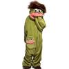 Aubzy Tuta Pigiama Mostro Verde per Adulti, Felpa con Cappuccio in Pile soffice, Calda Tuta Intera con Tasche, Costume Unisex per casa, Halloween e Carnevale