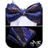 Barry.Wang Cravatte Uomo Seta Paisley floreale Fazzoletto e Gemelli per Festa di Matrimonio