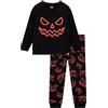 Harry Bear Scheletro & Zucche Bambino Pigiama Fosforescente | Stampe fosforescenti, set pigiama da bambino a maniche lunghe per autunno e inverno, pigiami Halloween bambini, 3 a 10 anni