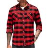 Coofandy Camicia a Quadretti in Flanella a Maniche Lunghe da Uomo | Camicie in cotone a quadretti, vestibilità regolare, stile casual, con tasche