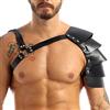SJTJSPX Armatura da spalla in pelle PU medievale imbracatura corpo petto uomo spalla armatura cosplay guerriero vichingo cavaliere LARP spalla regolabile steampunk gotico costume Halloween