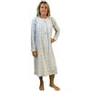 Linclalor Camicia da notte in puro cotone caldo art. 92637-50, Celeste