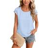 Yommay Maglietta estiva da donna, in chiffon, elegante, casual, leggera, sottile, morbida, basic slim fit