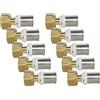 SOMATHERM FOR YOU - 302020201 - Set di 10 Raccordi Dritti a Pressare per Tubo Multistrato Ø16 - Dado Girevole Femmina 15/21 (1/2'') - Compatibile Profilo H, U, TH - Giallo