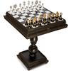 Italfama Set Scacchi Ottone con Tavoliere Alabastro Re 5" Artigianale Italia