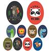 Haberdashery Online 8 toppe serigrafate per bambini da stirare sui vestiti. Applicazioni termoadesive per riparare e decorare pantaloni, giacche, maglioni, zaini, ecc. (Animals)