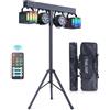 GdjRttk 60 W Set luci DJ con supporto e telecomando, faretto par LED Derby RGBW effetto stroboscopico luce da discoteca per festa, KTV, chiese, concerti, matrimoni, Halloween