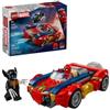 LEGO Marvel 76336 Auto di Spider-Man vs. Venomized Wolverine, Giocattolo da Supereroi con Macchina, 2 Minifigure, Regalo 7+
