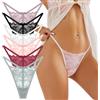Wisebom 6 Pezzi Perizoma Donna, Tanga in Pizzo Senza Cuciture per Donne Perizoma Donna Cotone Seducente Mutandine