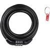 Force Lucchetto Bici a Combinazione FORCE S8 1800mm NERO Cavo Acciaio