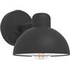 Eglo Lampada da parete esterna Entrimo, 1 fiamma, lampada da muro in | acciaio zincato, colore nero, attacco E27, IP44