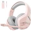 BINNUNE Cuffie da gioco wireless con microfono, 2.4G e Bluetooth 5.3 per PS4 PS5 PC, suono da 50 mm, bassa latenza, batteria da 120 ore, wireless