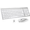 iclever Tastiera sottile senza fili in alluminio QWERTZ Layout (tedesco) per computer/Desktop/PC/Laptop/Surface/Smart TV e Windows 10/8/7/Vista/XP (2,4GHz, USB)
