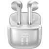 HOIFA Cuffie in-ear 5.4 con 4 ENC Noise Cancelling Mic, 40H playtime con LED con HiFi Stereo, auricolari impermeabili IPX7 per lavoro/studio/tempo libero