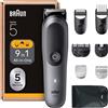 Braun Set di rifinitore multifunzione Braun, 5 in 1, modello AIO5545: include rifinitore, tagliacapelli, rifinitore per barba e capelli, adatto per viso, testa e corpo. Batteria con autonomia di 120 minuti, 14 lunghezze di taglio regolabili, resistente …