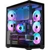 MODECOM Volcano Space XL, nero, case per PC, 5 ventole ARGB, pannello laterale trasparente, compatibile con schede grafiche da 400 mm e schede madri E-ATX