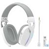 ATTACK SHARK Cuffie da gioco, BT, 2.4G, 3.5 mm, RGB pieghevoli, audio surround 7.1, cuffie over-ear con microfono rimovibile con cancellazione del rumore, per PC, dispositivi mobili