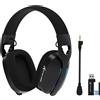 ATTACK SHARK Cuffie da gioco, BT, 2.4G, 3.5 mm, RGB pieghevoli, audio surround 7.1, cuffie over-ear con microfono rimovibile con cancellazione del rumore, per PC, dispositivi mobili